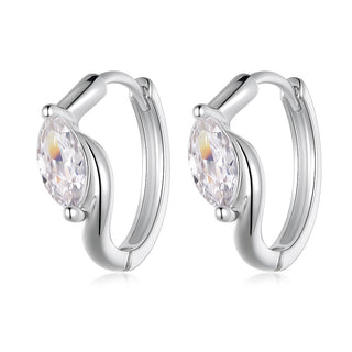 Ivy Marquise Moissanite Huggies – 925 SILVER
