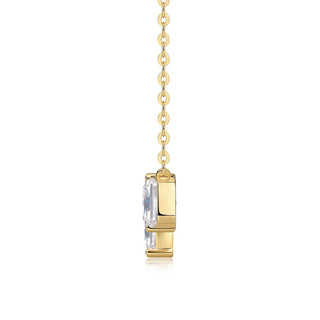 Cassia Toi et Moi Marquise & Emerald Moissanite Pendant – 3.0ct Total