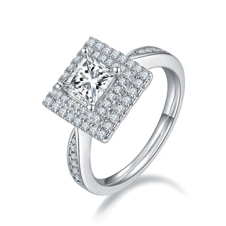 Mira Double Halo Princess-cut Ring