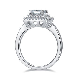 Mira Double Halo Princess-cut Ring