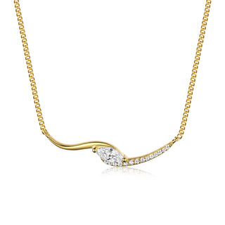 Elara Curve Necklace – Marquise & Pavé Aurora Moissanite