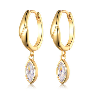 Soléa Marquise Drop Moissanite Huggies – 0.4ct Each