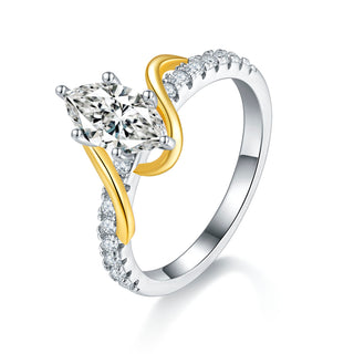 Lunaria Twist Marquise Ring – 1ct Aurora Moissanite